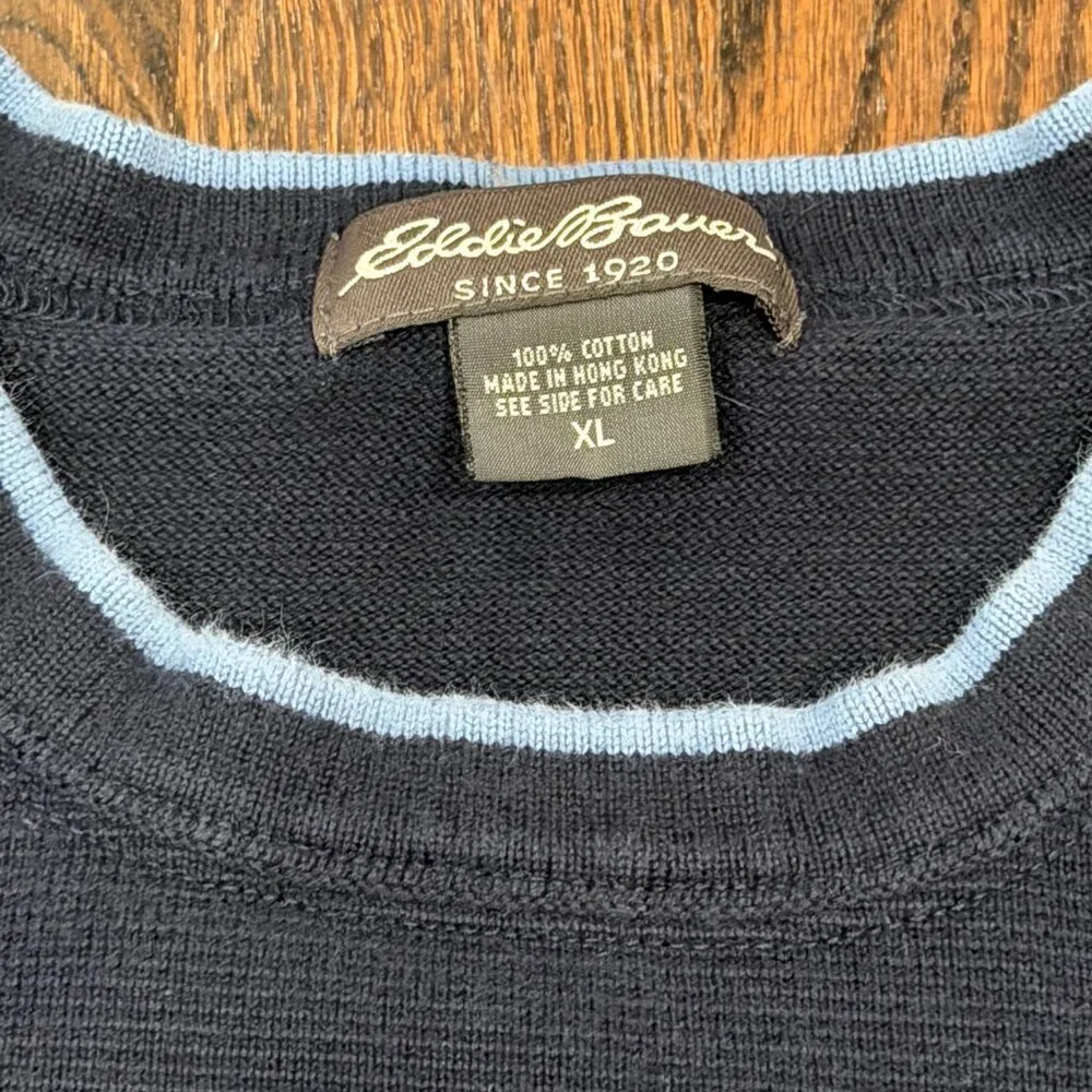 Eddie Bauer Vintage 90s Y2K Thick Crewneck Sweater Blue Men's XL